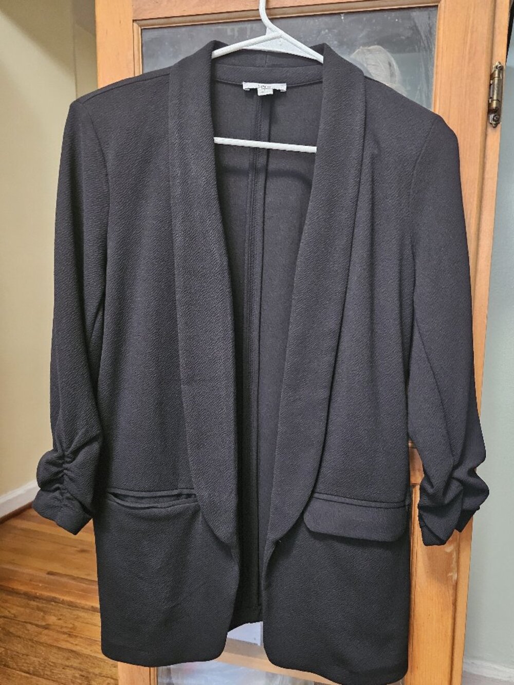Bar III black, open-front blazer